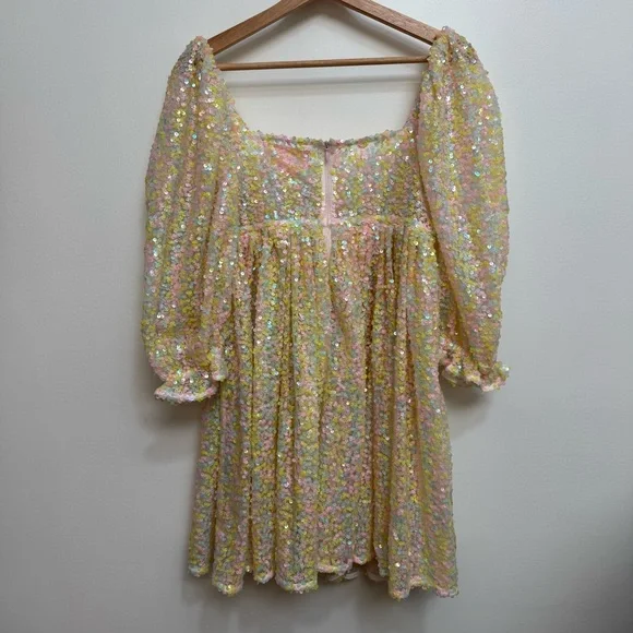 Selkie The Rainbow Sequin Puff Dress - Picture 7 of 16